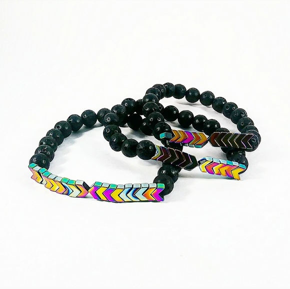 Rainbow Hematite Vitality Essential Oil Lava Rock - Picture 3 of 4